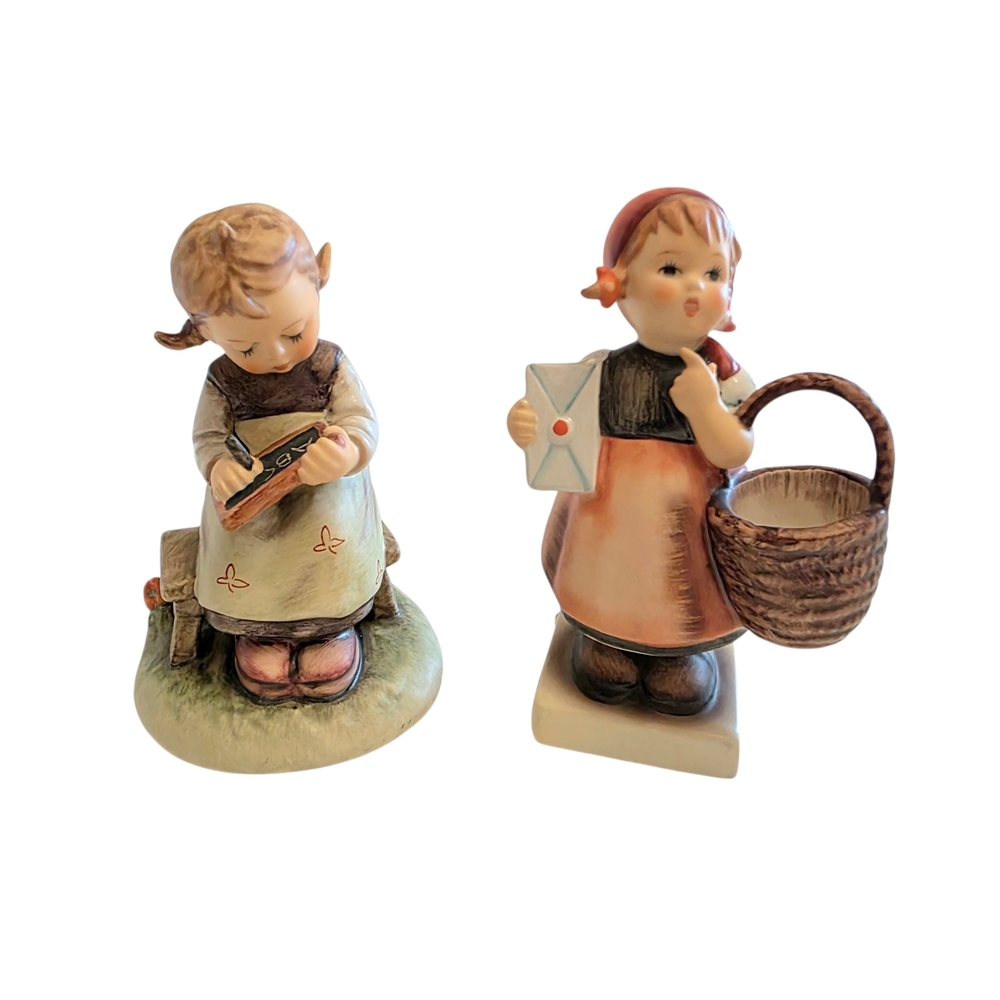 VTG M I Hummel Goebel Meditation & Busy Student Figures 1960s Germany Porcelain